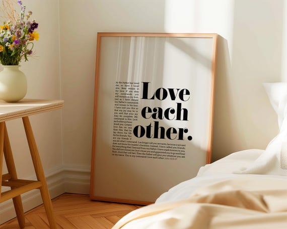 Bible Verse Love Each Other, John 15 Wedding Poster
