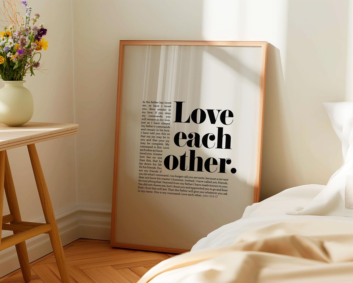 Bible Verse Love Each Other, John 15 Wedding Poster