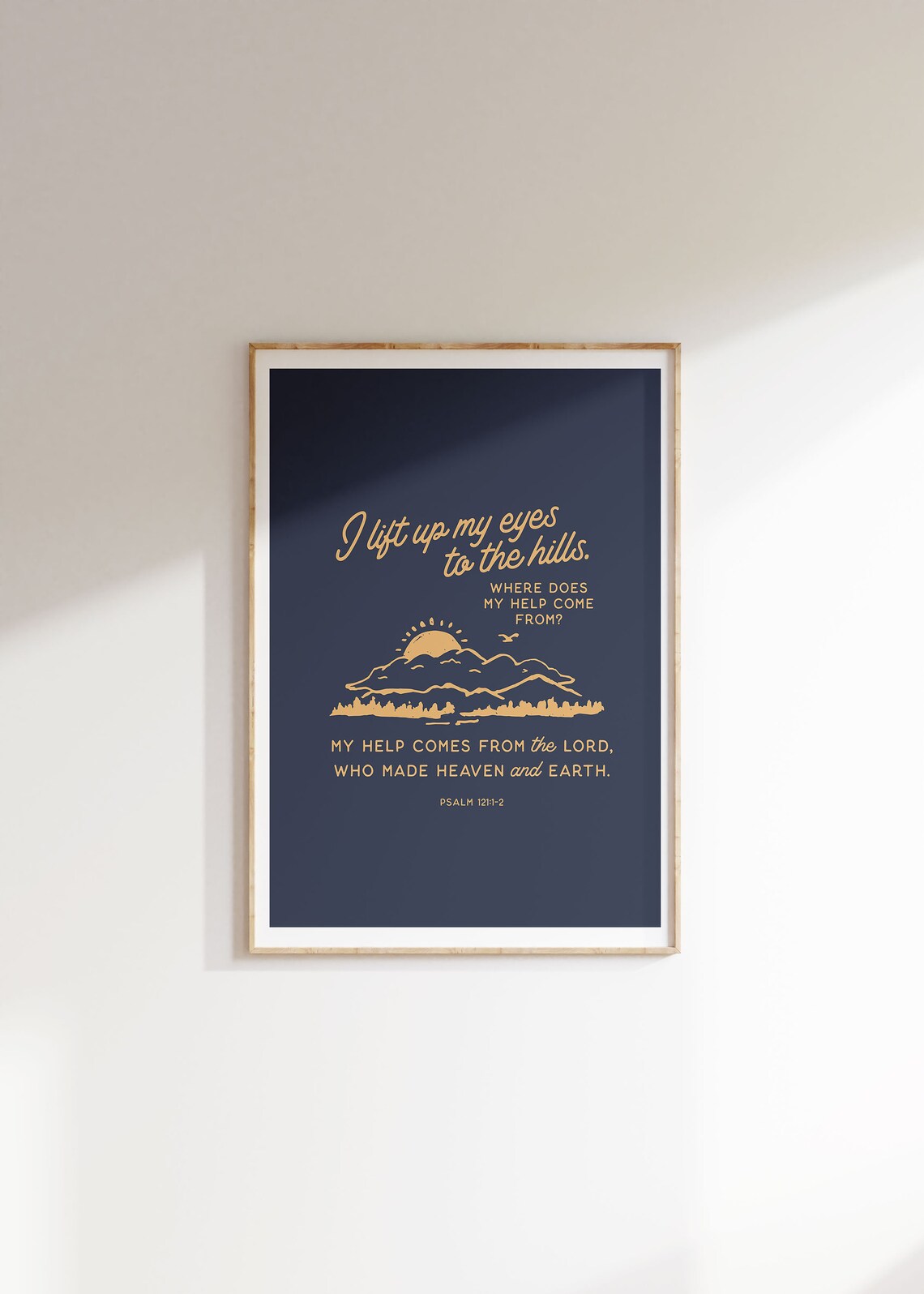 Psalm 121 Bible Verse, Vintage Retro Art Print - Image 3