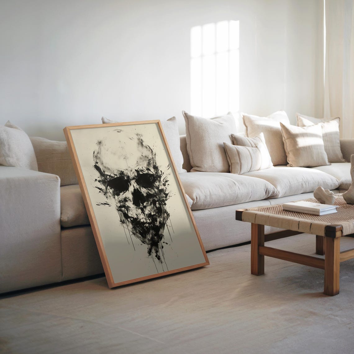 Maximalist Photorealistic Skull Art Screen Print Ink Drawing Monochrome Black Gritty Vibe Paint Splats