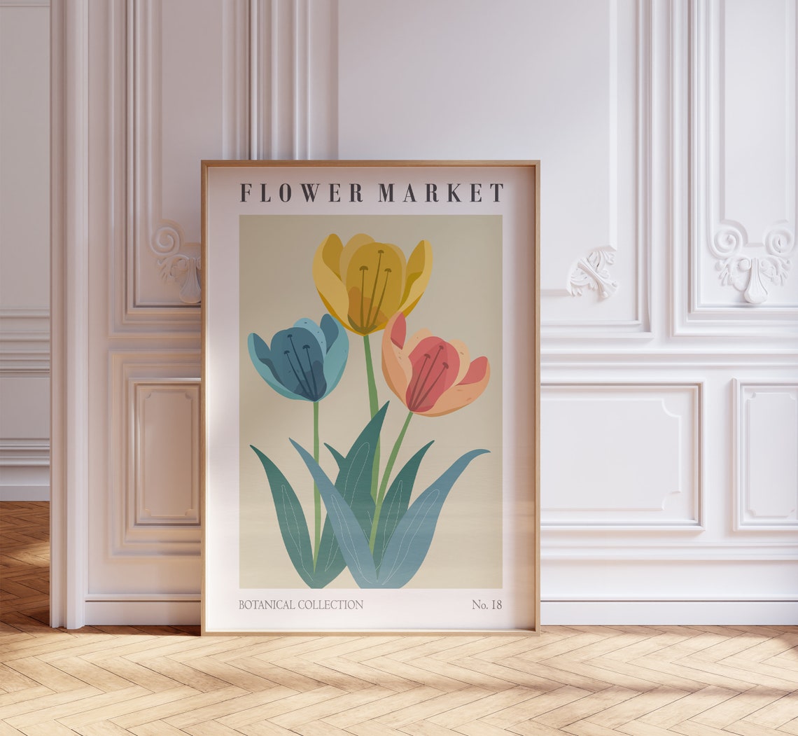 Flower Market Colorful Tulips Botanical Collection No 18 Poster - Image 3