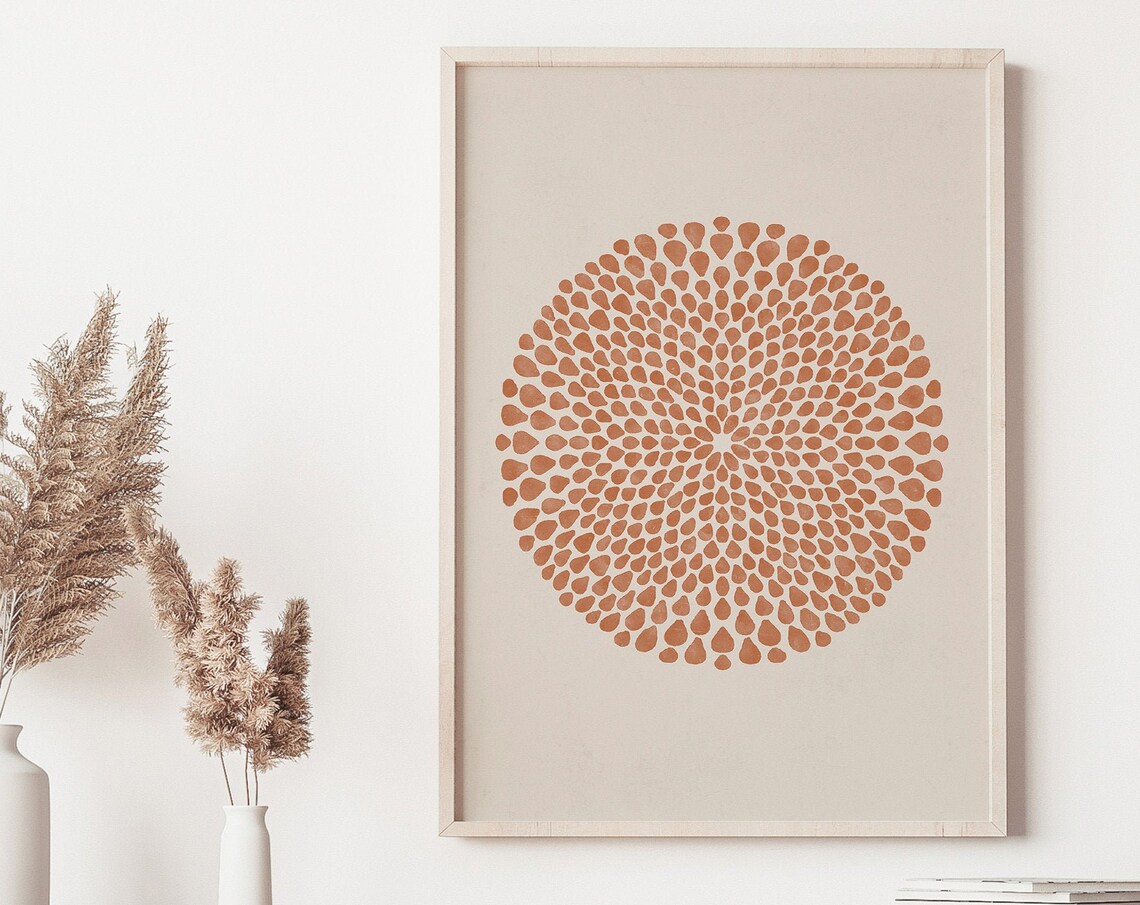 Burnt Orange Organic Minimalist Abstract Botanical Print