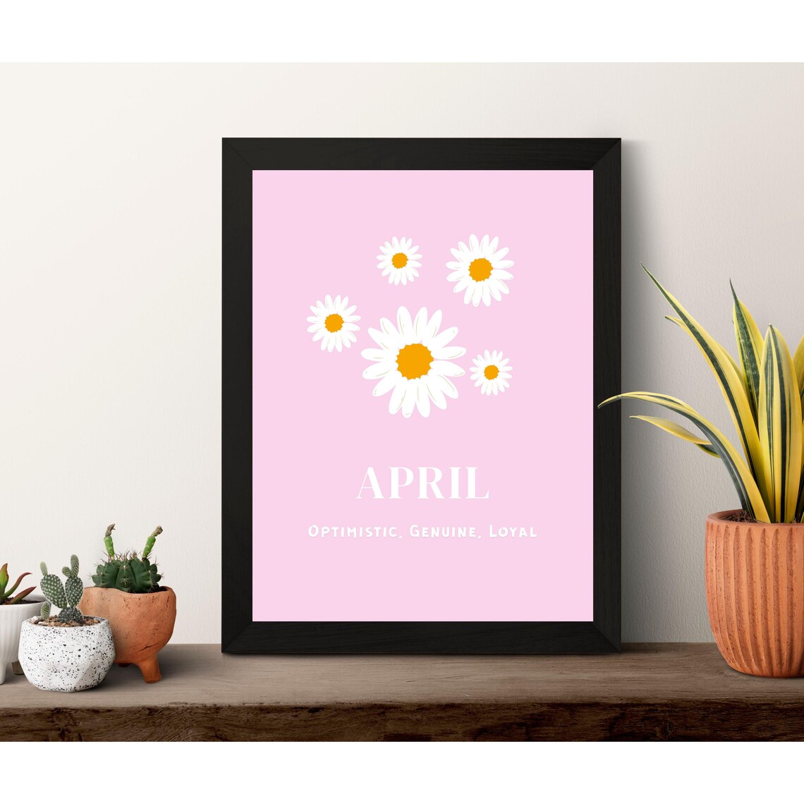 April Daisy Flower Poster, Minimalist Floral Decor - Image 2