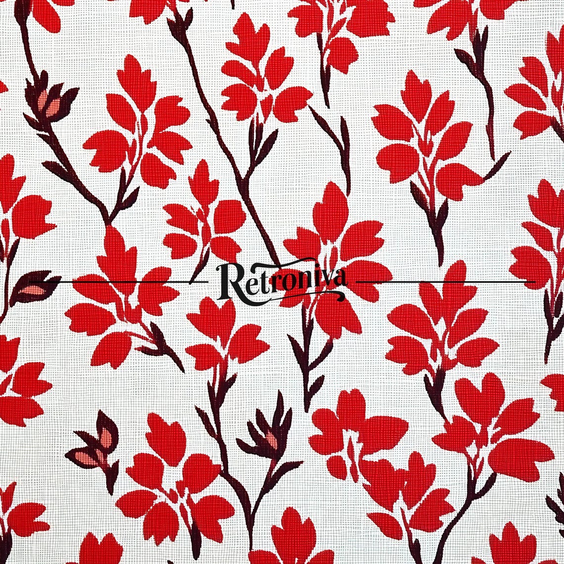 Minimalist Red Floral Pattern On White Vintage Botanical Poster - Image 7
