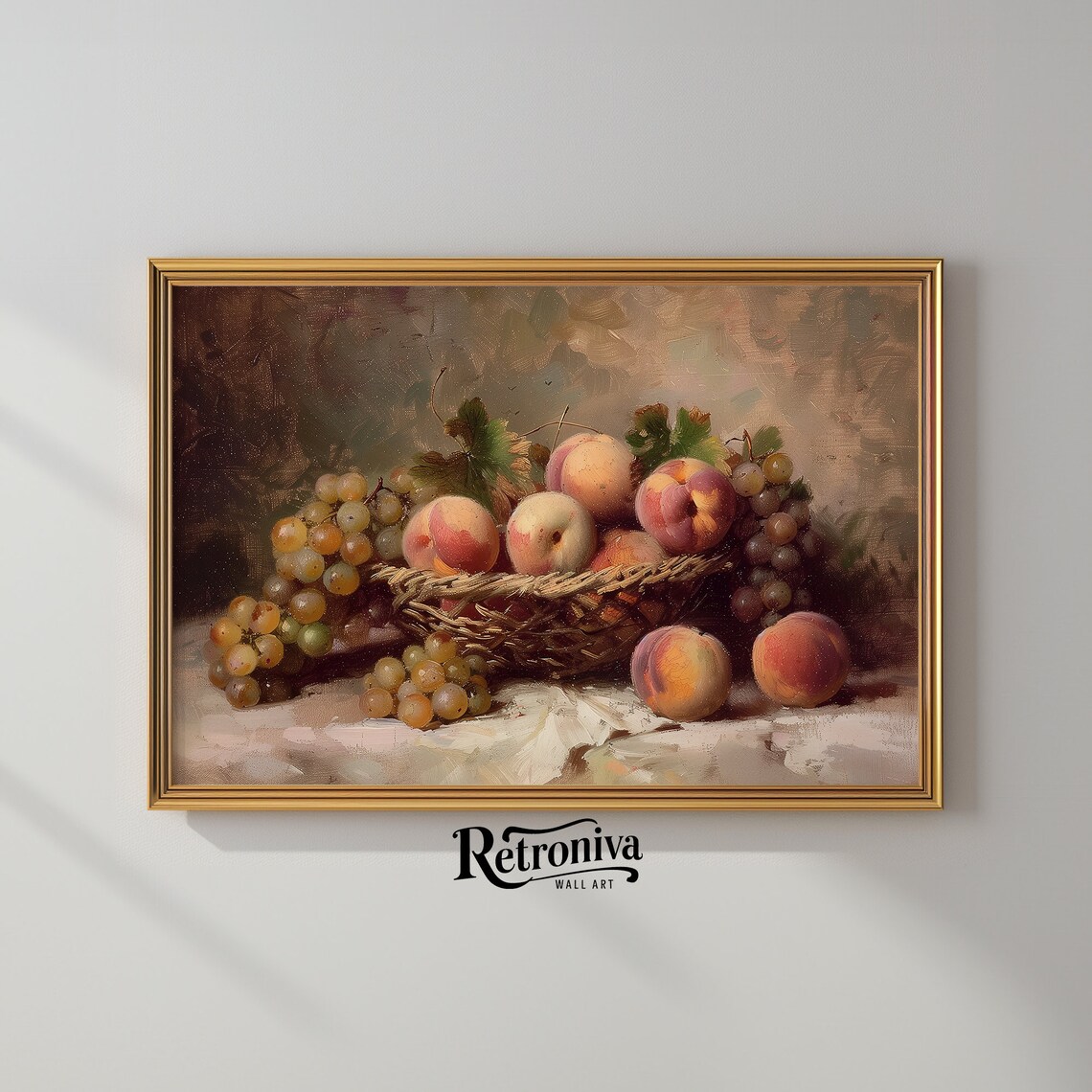 Fruit Still Life Vintage Oil Painting Art Print - Image 2