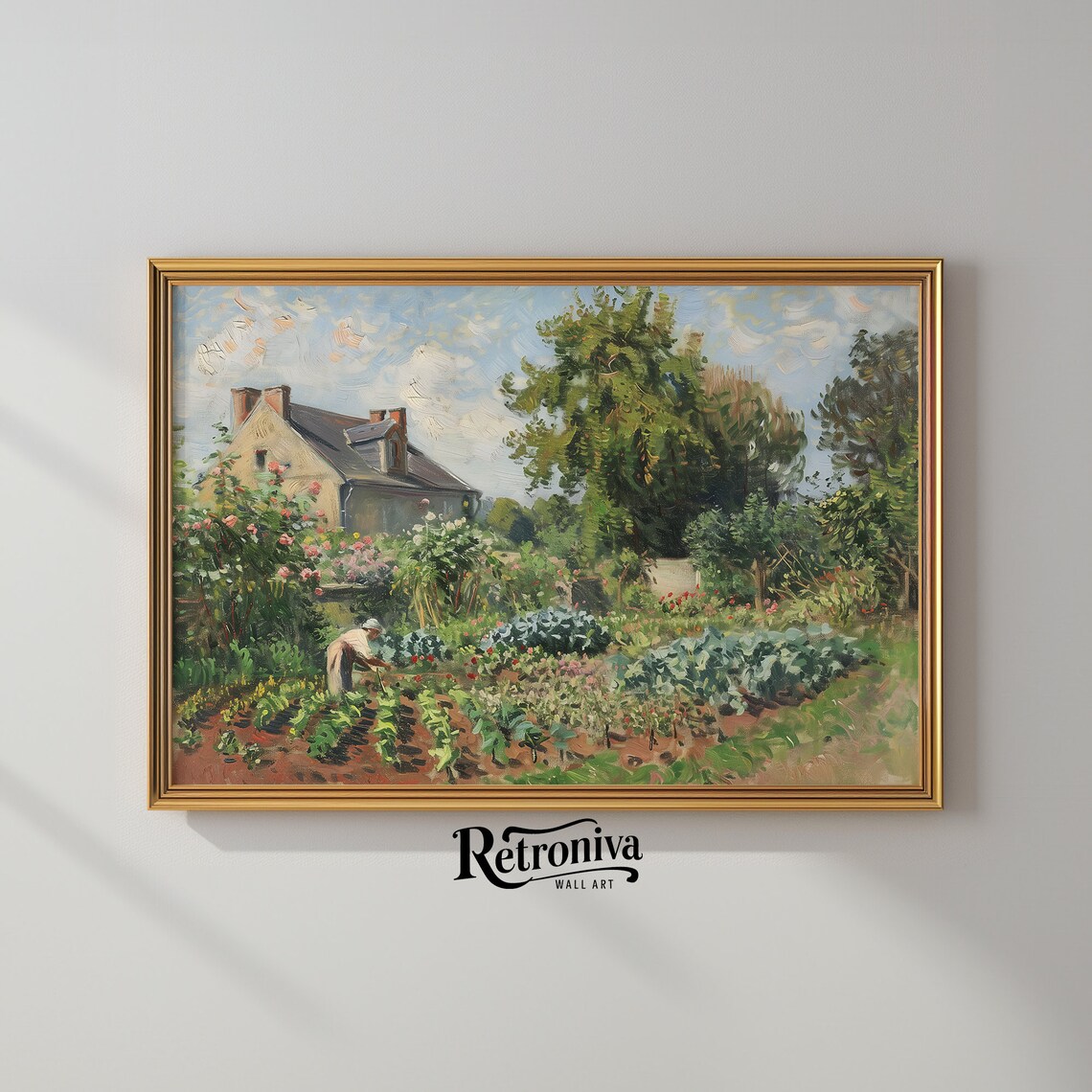 Countryside Landscape Vintage Summer Garden Oil Painting Cottage Art Print Farmhouse Wall Decor Retroniva Art Sum 018 - Image 2