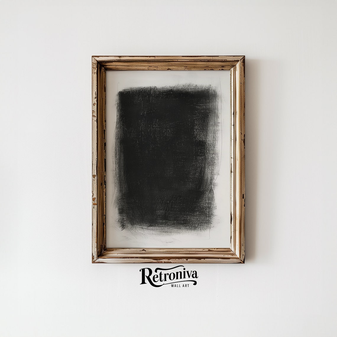 Abstract Charcoal Scribble Minimalist Black Square Modern Art Poster - Image 6