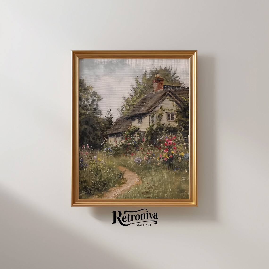 Vintage Cottage Summer Country Landscape Art Print