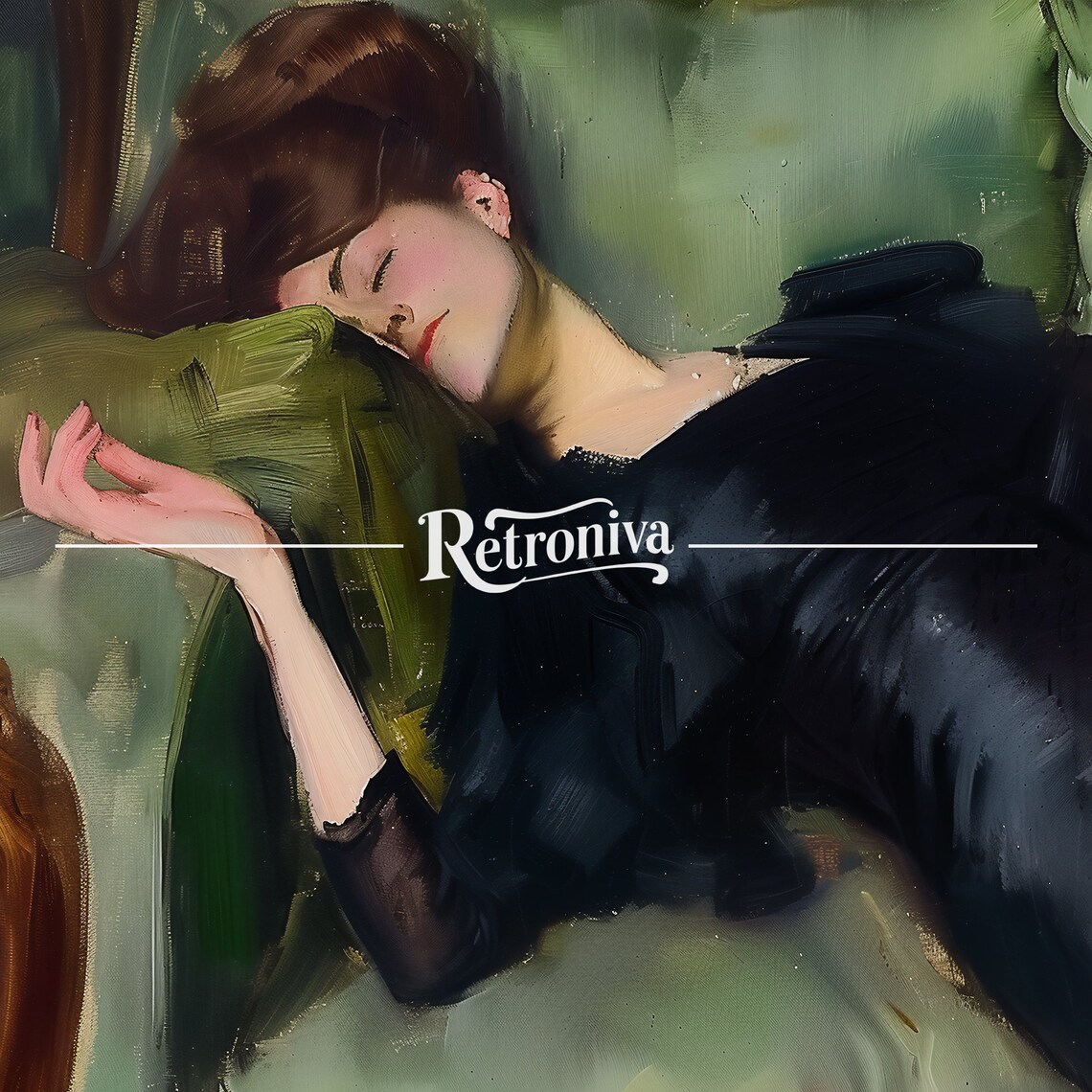 Tired Drunk Woman With Red Wine, Vintage Portrait Art Print - Image 6