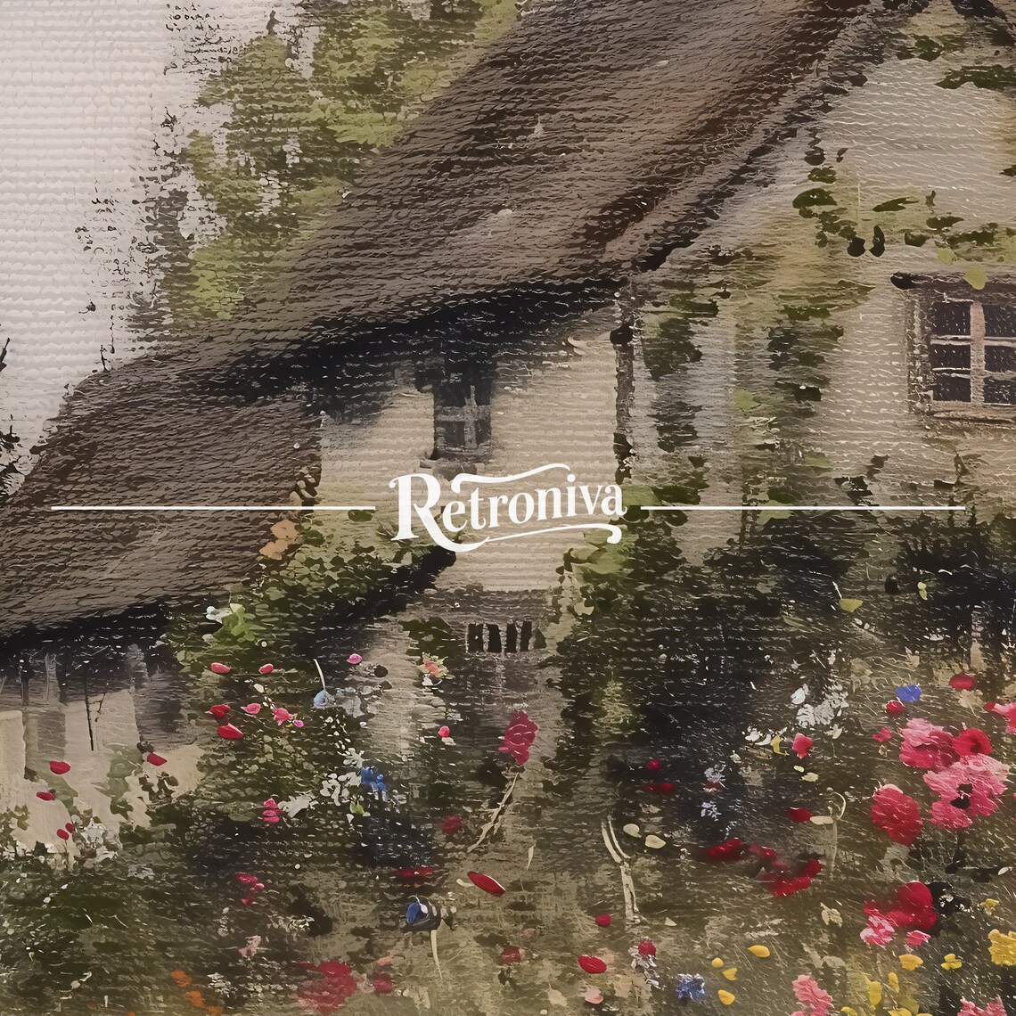 Vintage Cottage Summer Country Landscape Art Print - Image 6