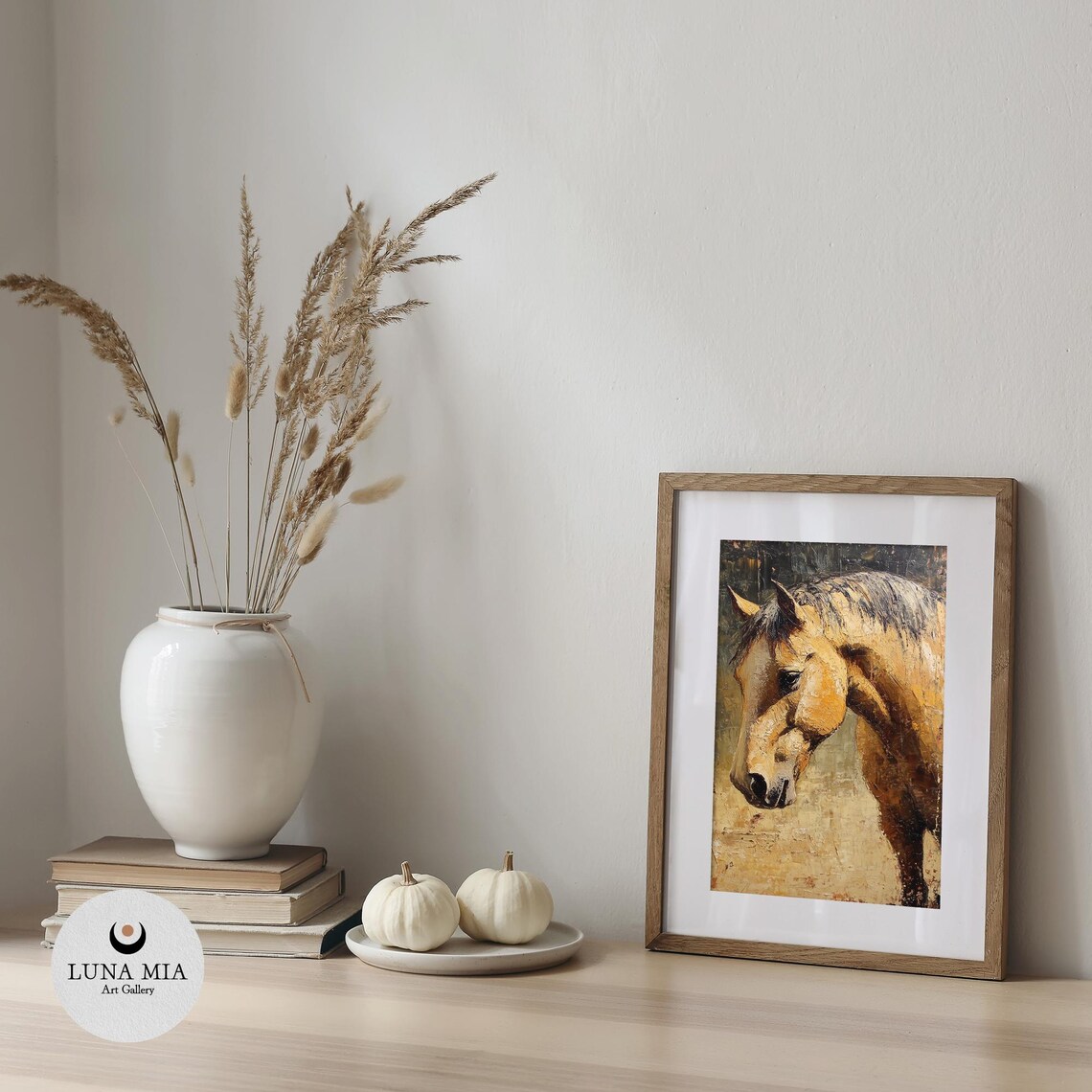 Brown Horse Head Profile Textured Impasto Oil Painting Art Poster - Image 4