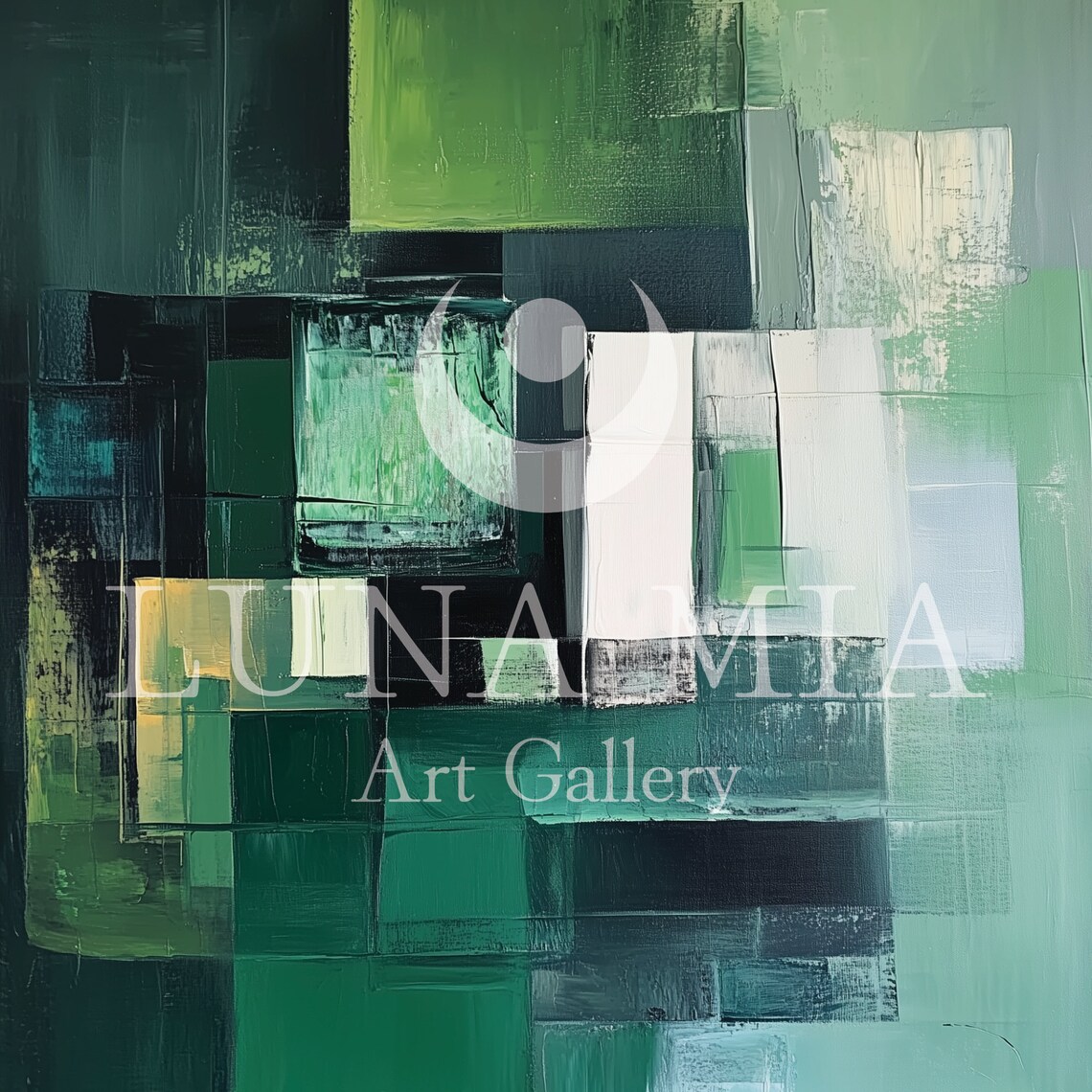 Nature Inspired Green Geometric Art Print - Image 5