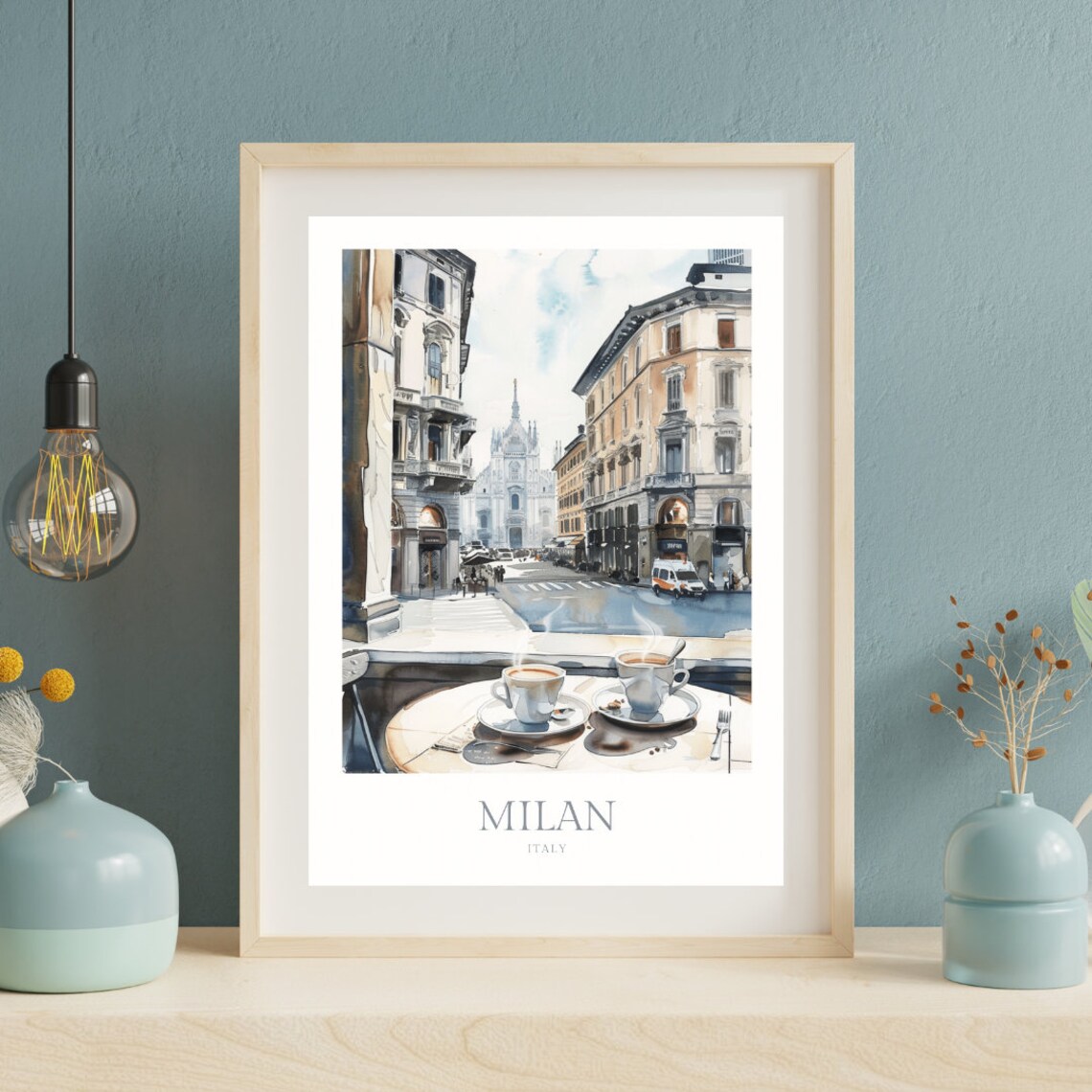 Milan Italy Watercolor Poster, Travel Poster - Image 2