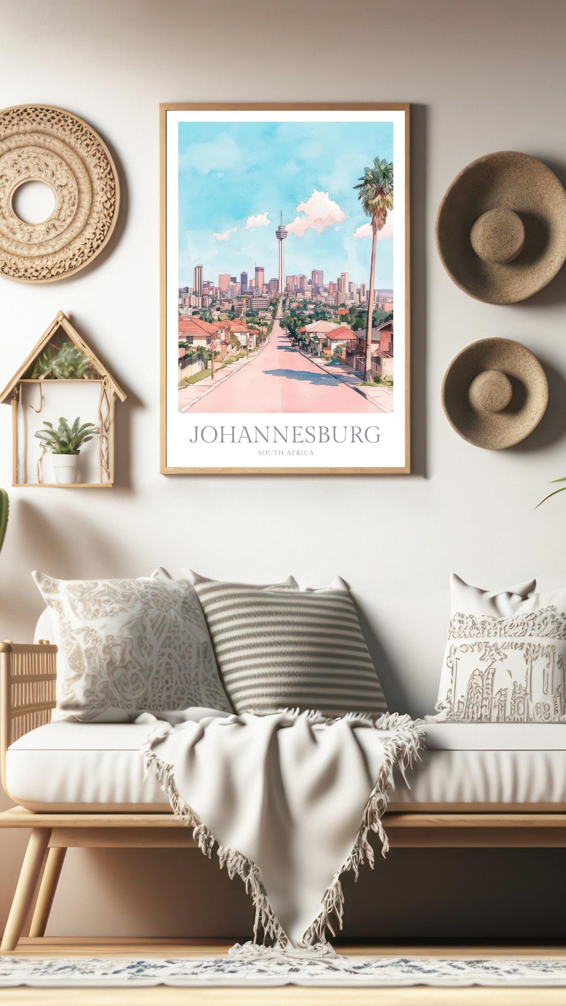 Johannesburg Print South Africa Watercolor Poster Wall Art Home Decor Johannesburg Poster Johannesburg Travel Art Print - Image 3