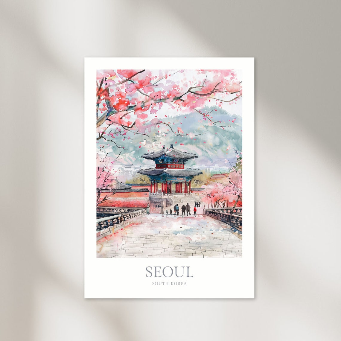 Seoul South Korea Watercolor Poster Seoul Art Seoul Print Seoul Print South Korea Poster Print
