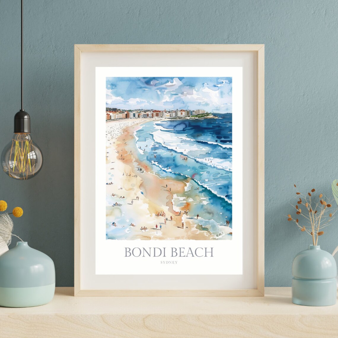 Bondi Beach Watercolor Poster, Sydney Travel Print - Image 2