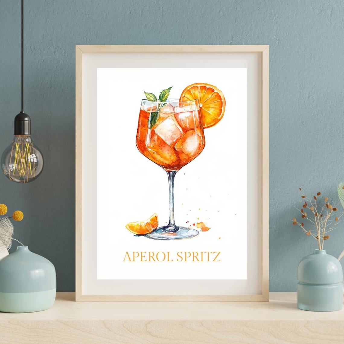Aperol Spritz Watercolor Italian Orange Cocktail Citrus Art Print - Image 2