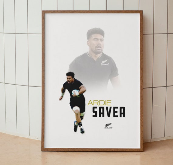 Ardie Savea Poster All Blacks Rugby Print New Zealand Rugby Poster Ardie Savea Art Print New Zealand Print Rugby