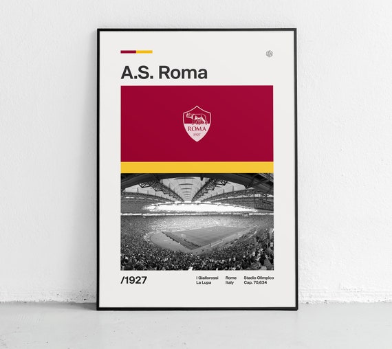 As Roma Poster Roma Poster Roma Football Club Roma Stadium Poster Stadio Olimpico Poster Rossi Roma As Roma Download