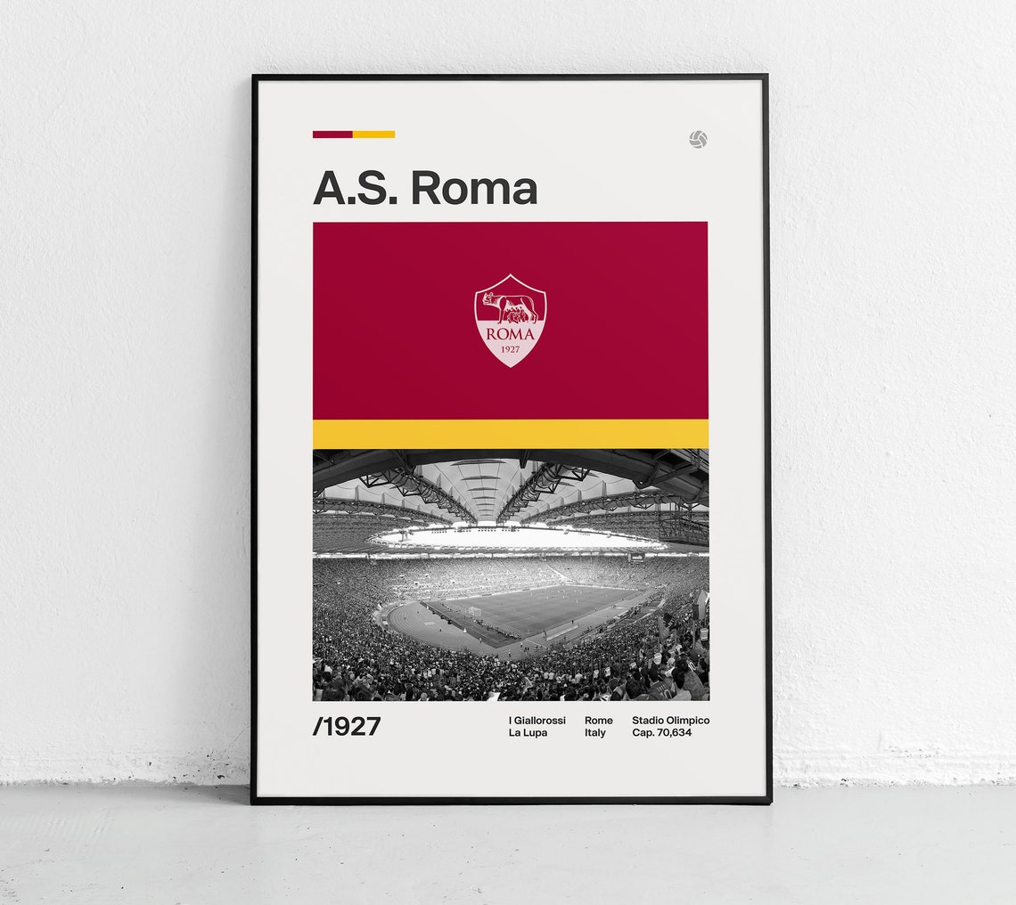 As Roma Poster Roma Poster Roma Football Club Roma Stadium Poster Stadio Olimpico Poster Rossi Roma As Roma Download
