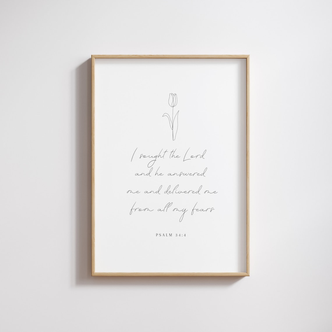 Psalm 34:4 Bible Verse Scripture Art Print