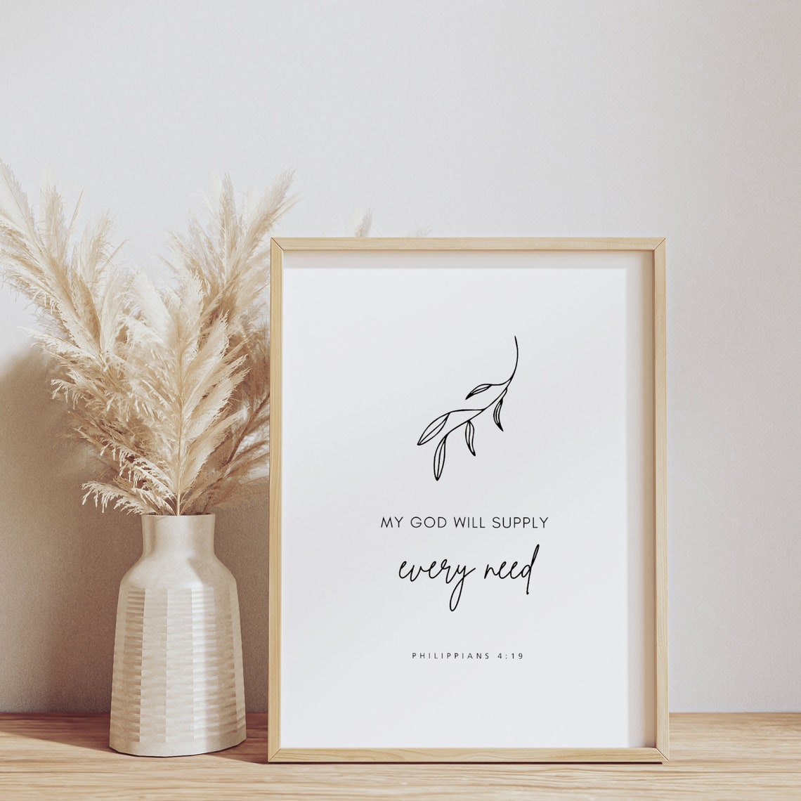 Philippians 419 My God Will Supply Every Need Bible Verse Christian Home Decor Scripture Wall Art
