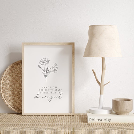 And So She Decided Poster Woman Wall Art Women Quote Prints Inspirational Quotes Gift Ideas Print