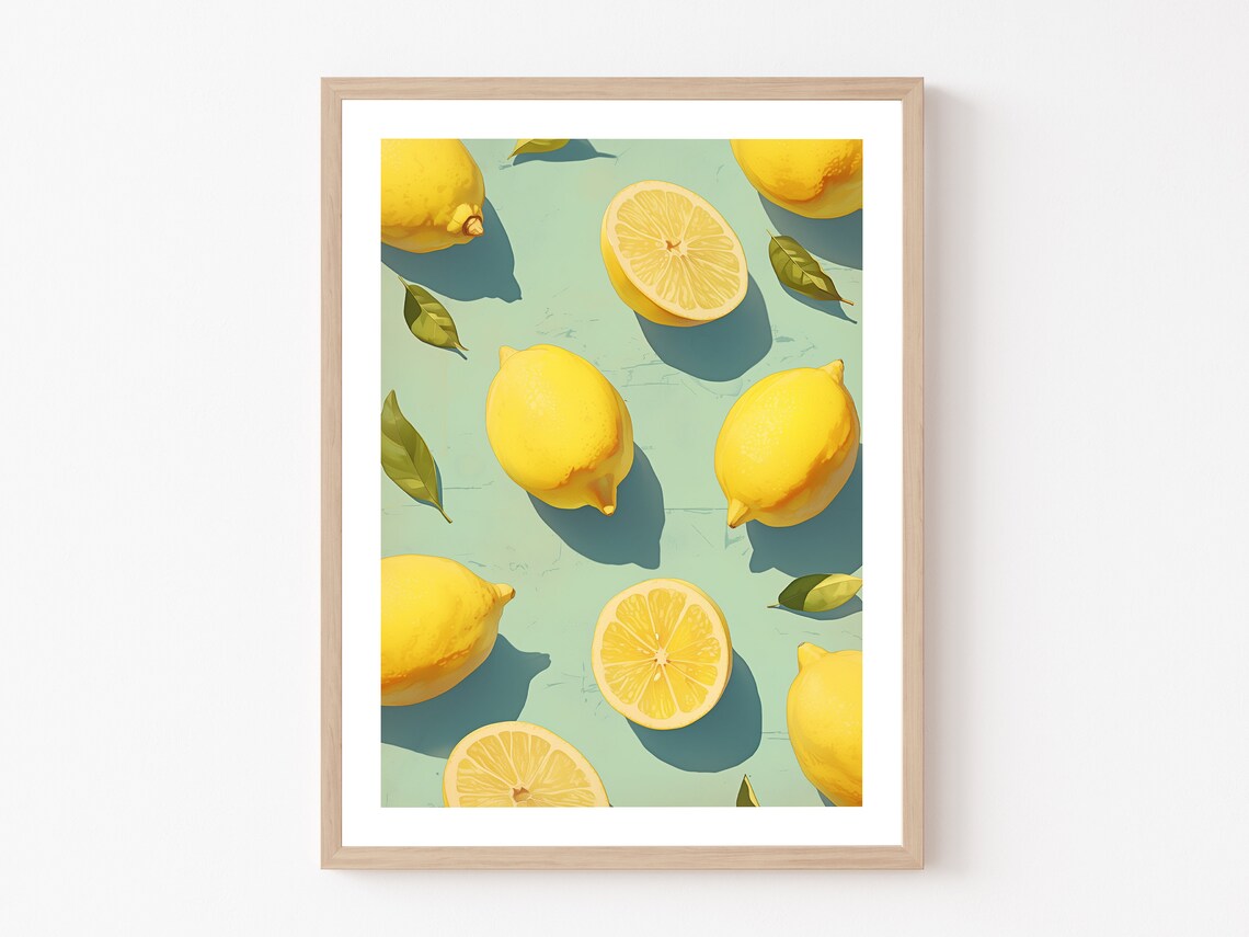 Kitchen Art Lemons Wall Art Lemon Lemons Poster Retro Wall Art Art Print