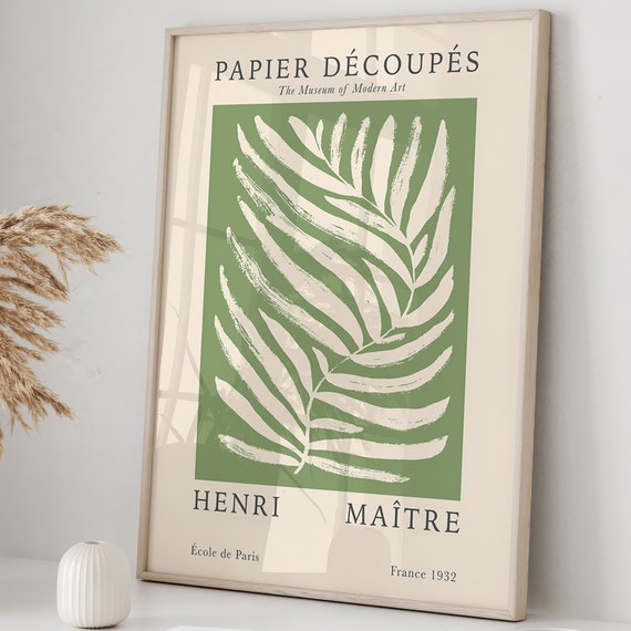 Botanical Leaf Pattern Poster, Matisse Abstract Plant Decor