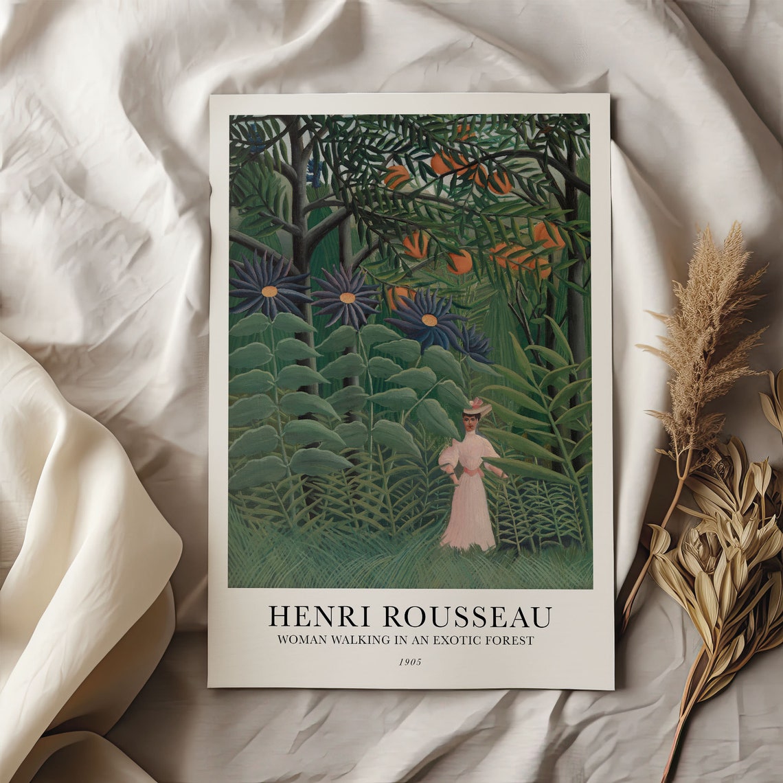 Henri Rousseau Exotic Forest Poster Woman Walking Jungle 1905