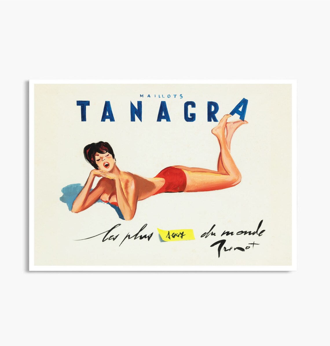 Tanagra Maillots French Pin-Up Swimwear Advertising Vintage Poster - Image 4