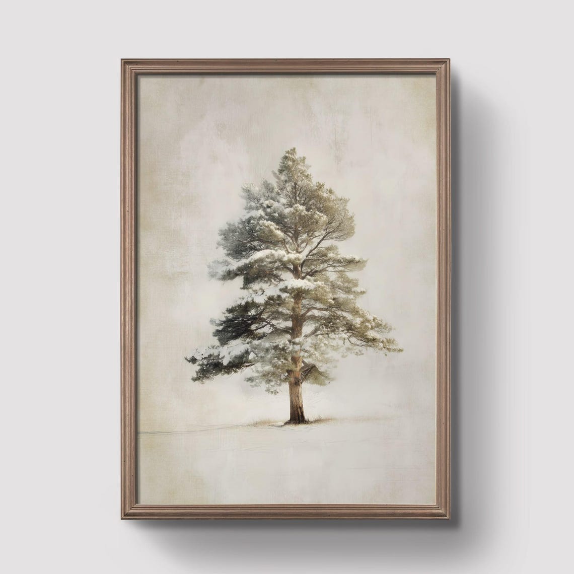 Vintage Winter Tree Scene Prints