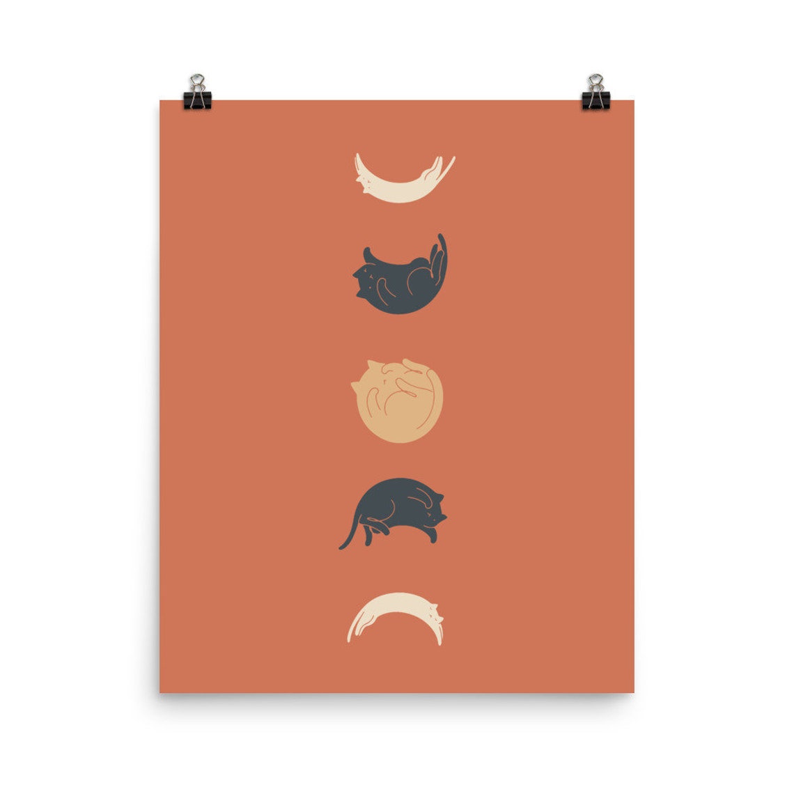Cat Landscape 61 Meow Phases Art Print