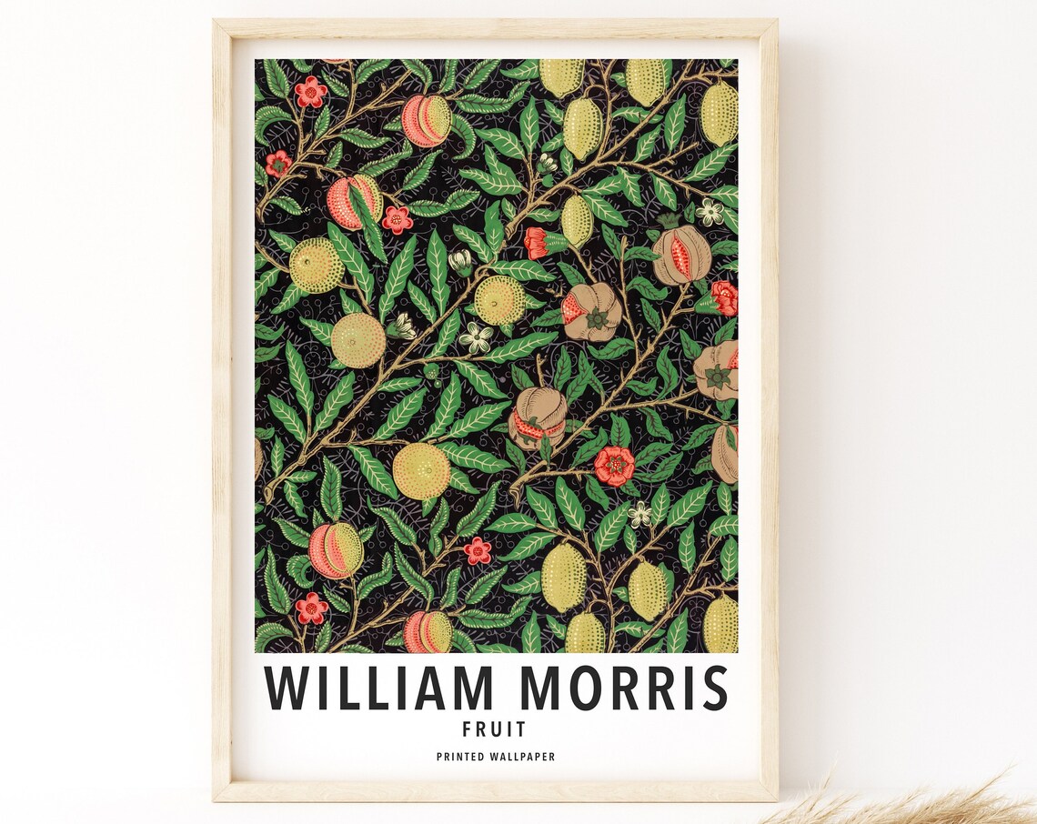 William Morris Fruit Art Nouveau Exhibition Botanical Poster