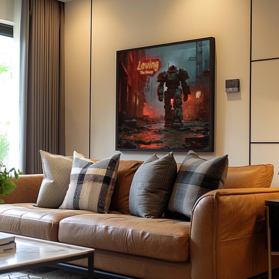 Neon Sign Robot Pixel Art Poster Decay Style Medium Palette Sep 62 3d Rendered Artwork Love Th