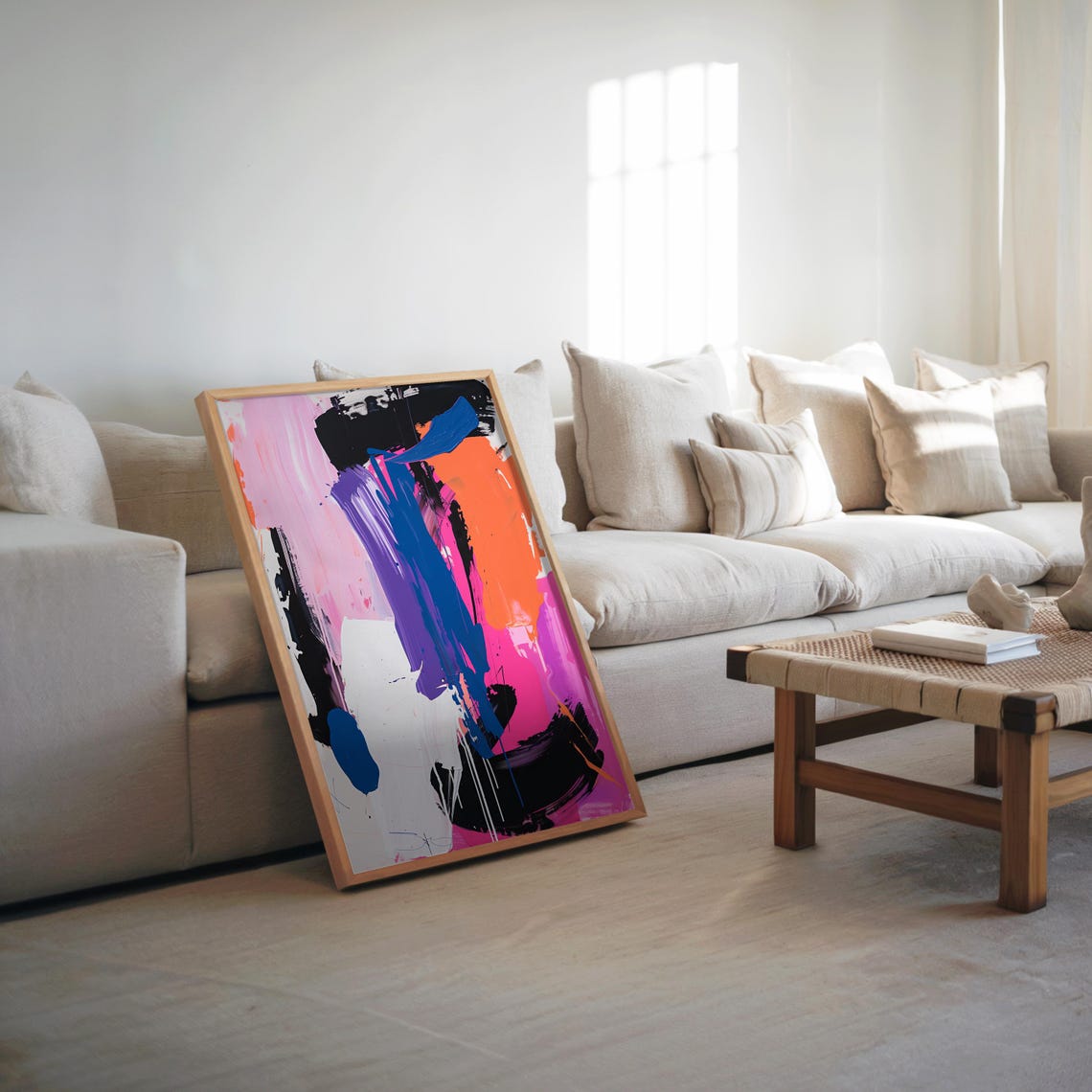 Bold Abstract Expressionist Colorful Brushstroke Modern Art Poster