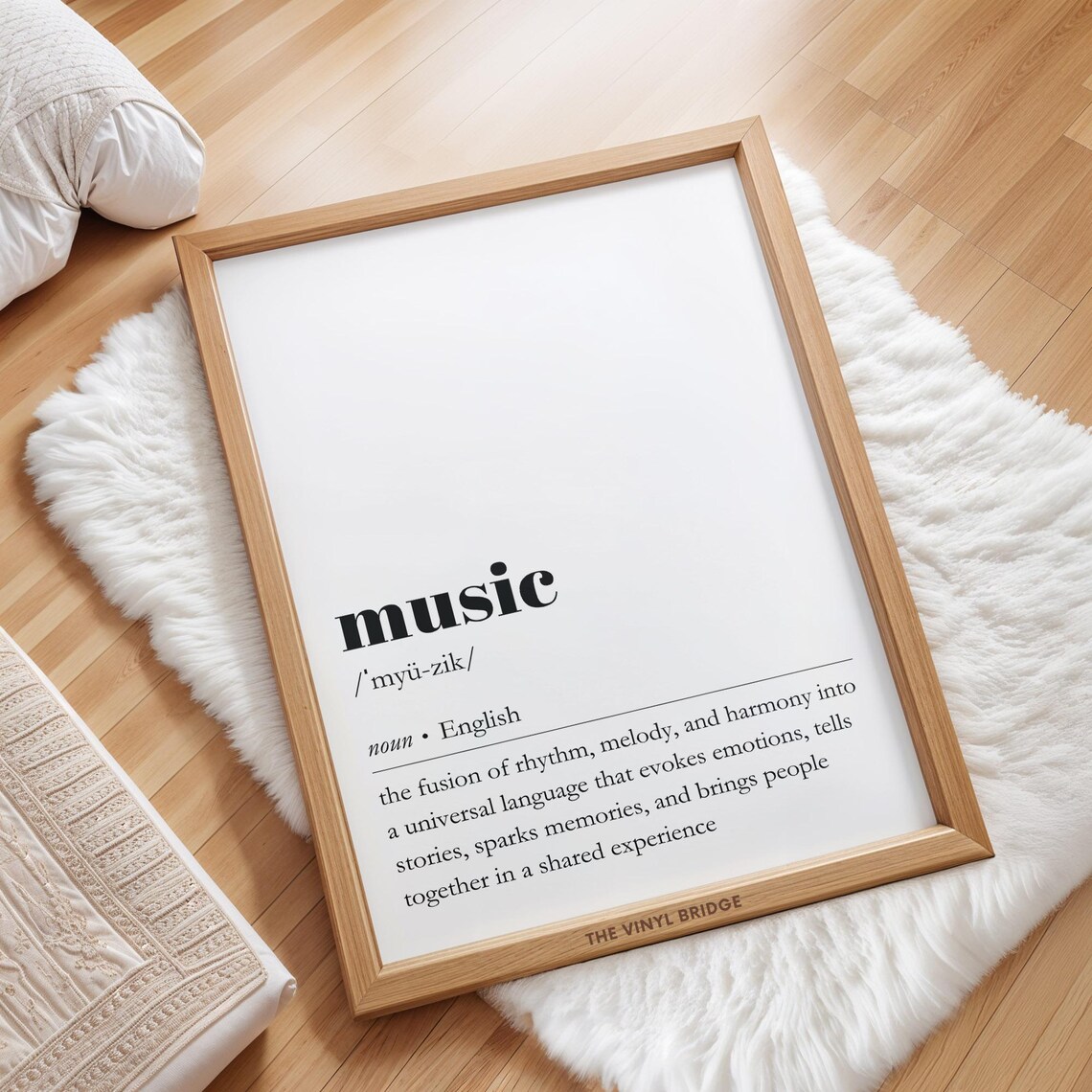Music Definition Print Dictionary Wall Art Musical Words Poster Vinyl Record Decor Positive Quote Minimalist Typography - Image 3