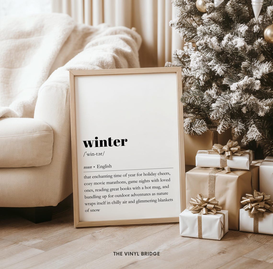 Winter Dictionary Definition Cozy Seasonal Holiday Wall Poster - Image 3