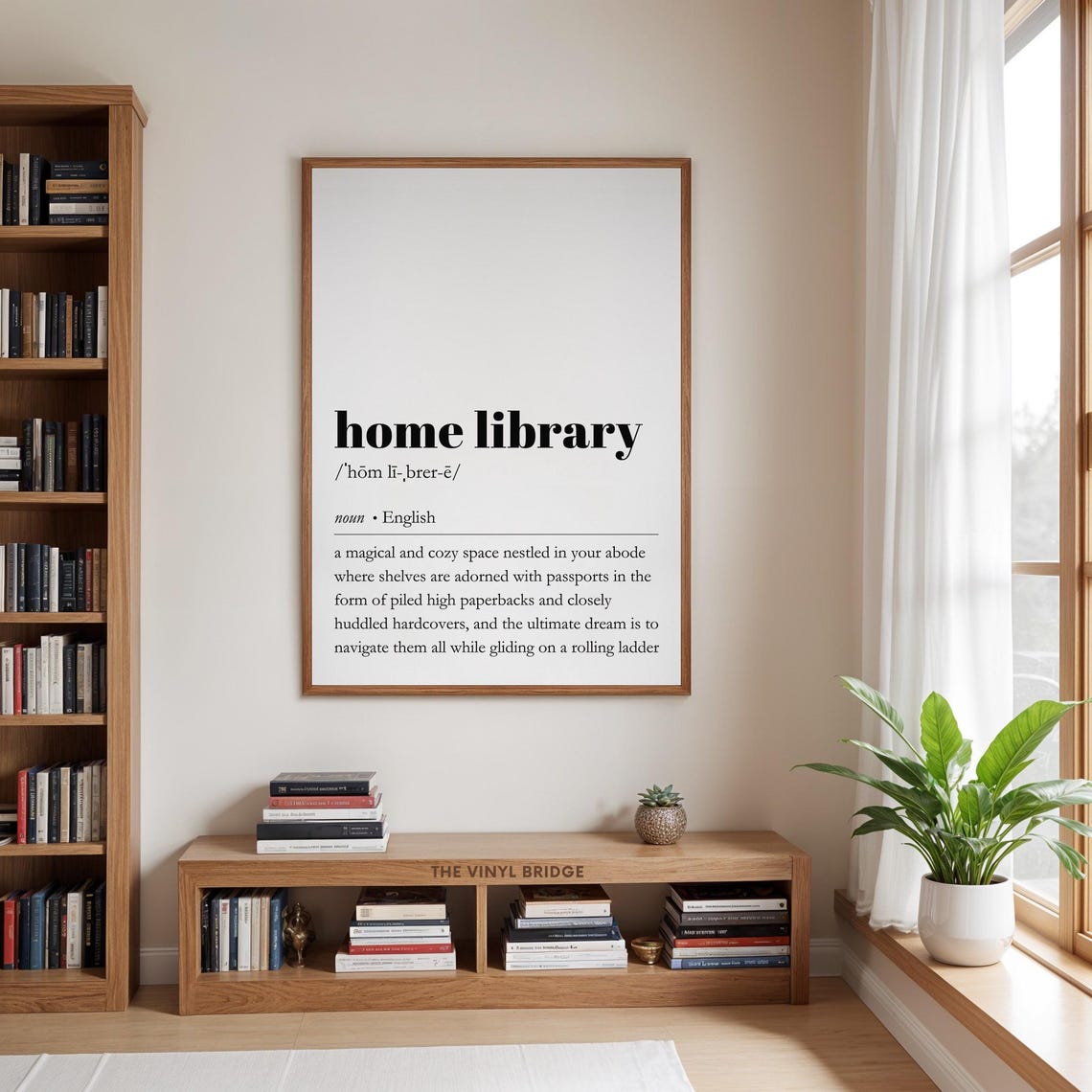 Home Library Definition Dictionary Cozy Book Nook Reader Quote Poster - Image 4