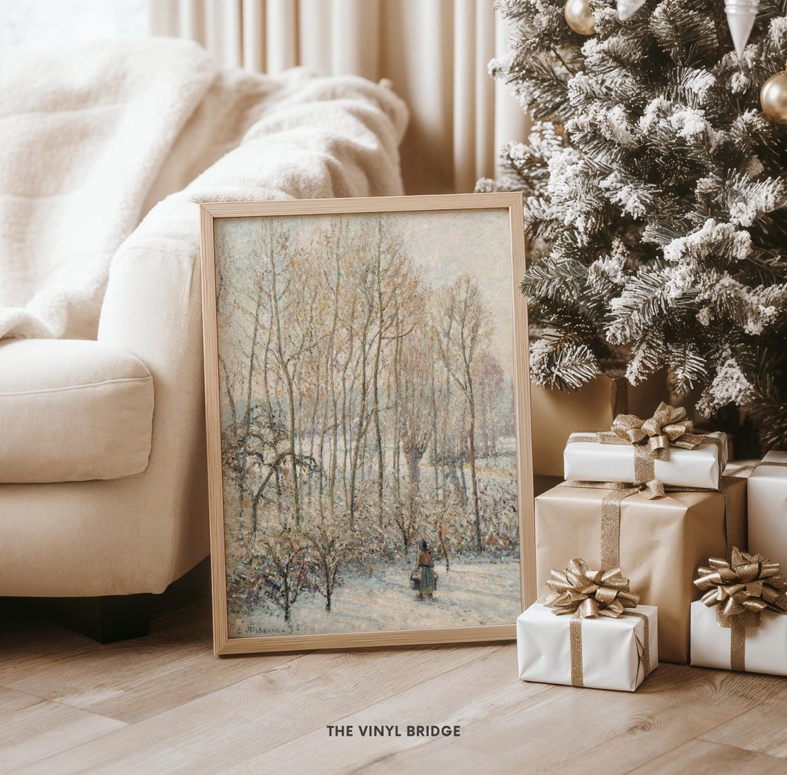 Impressionist Snowy Forest Winter Landscape Painting Art Poster