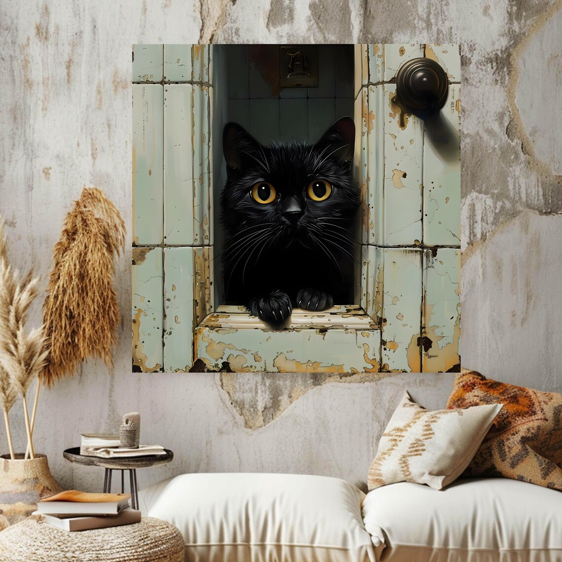 Black Cat Bathroom Wall Art, Trendy Decor - Image 4
