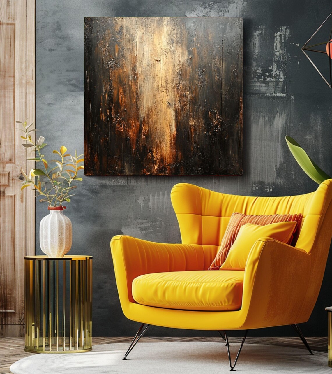 Modern Minimalist Abstract Wood Design, Rustic Decor - Image 3