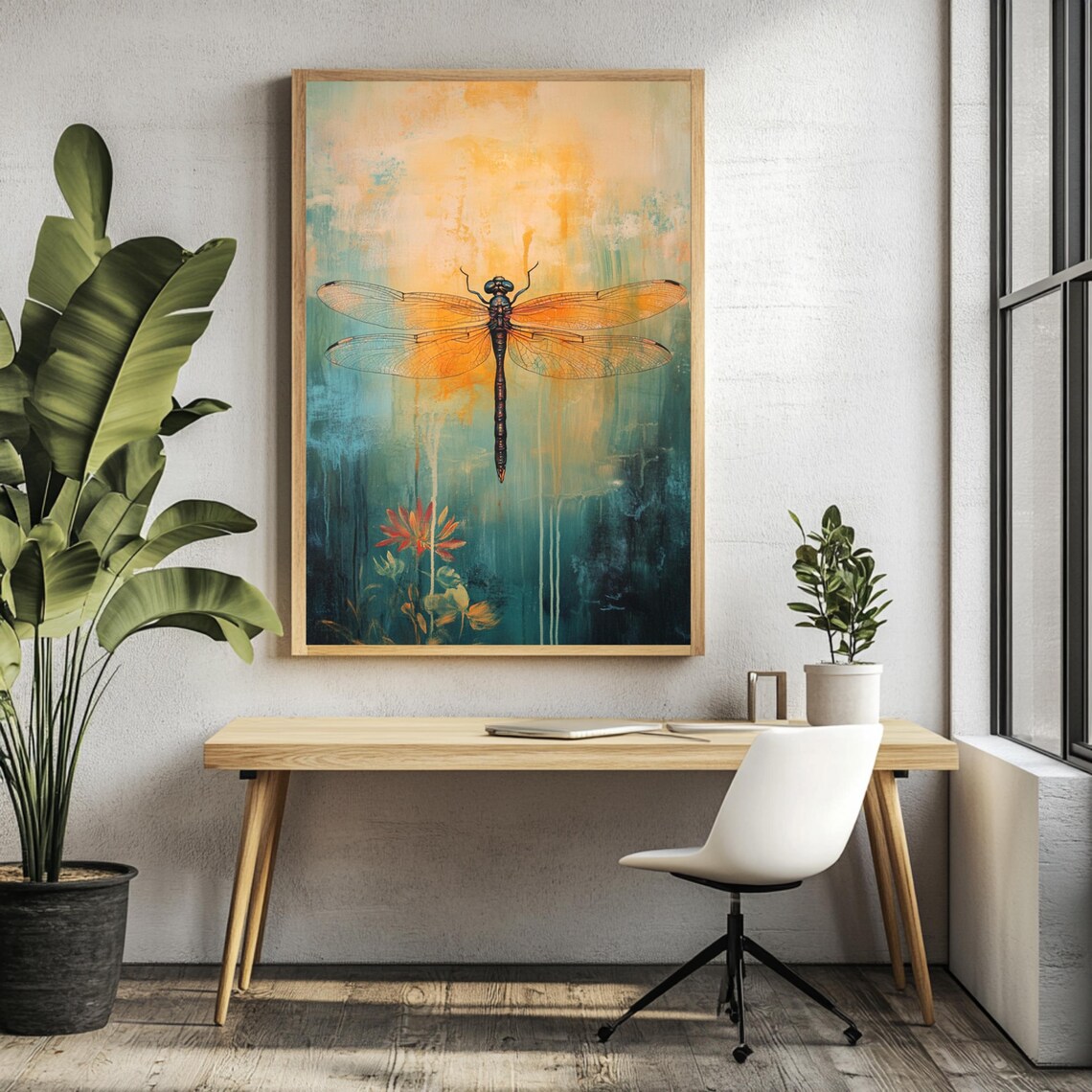Dragonfly Boho Nature Art Print, Dorm Decor - Image 3