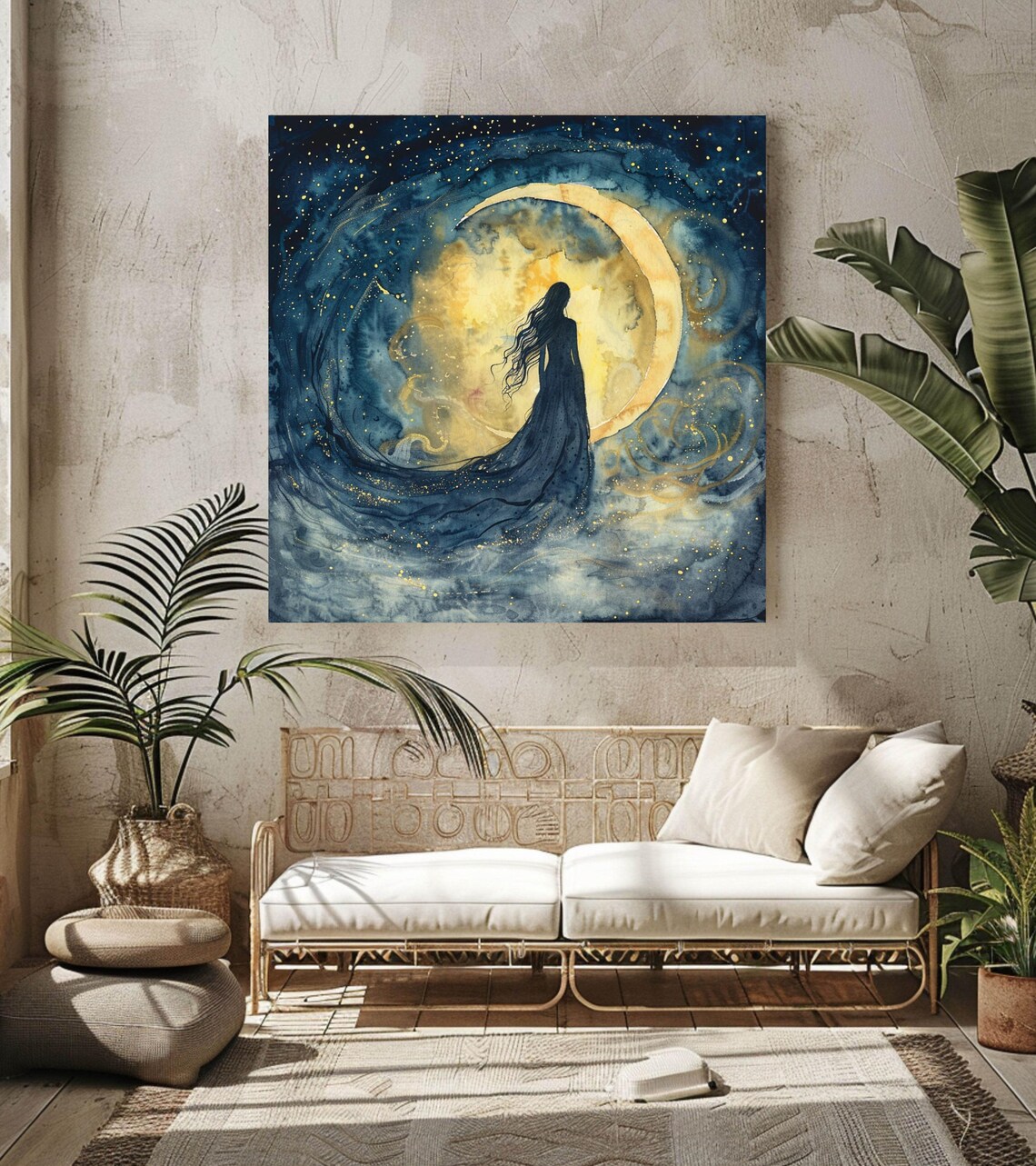 Moon Goddess Art Print, Mystical Celestial Woman - Image 4