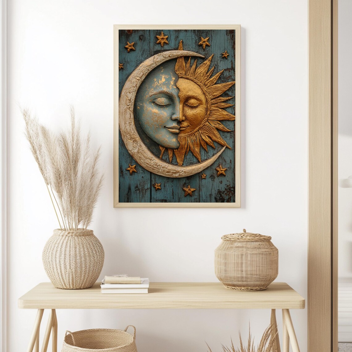Sun and Moon Vintage Art Print, Mystical Celestial - Image 3