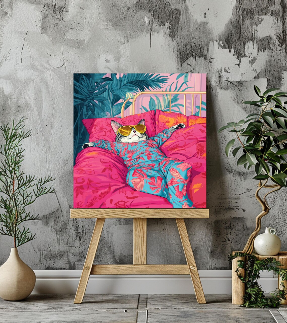 Funny Cat, Maximalist Bedroom Decor, Art Print - Image 5