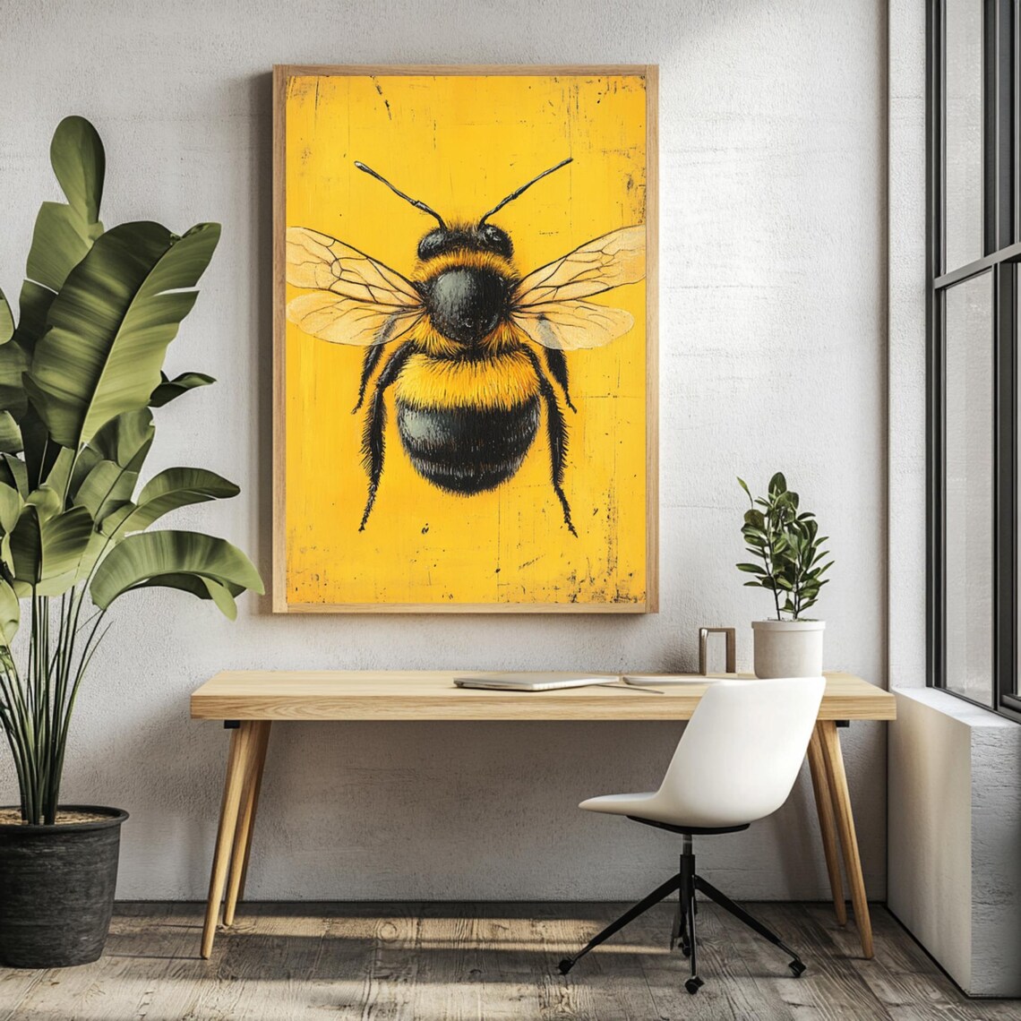 Bumble Bee Eclectic Modern Art Print, Insect Decor - Image 3