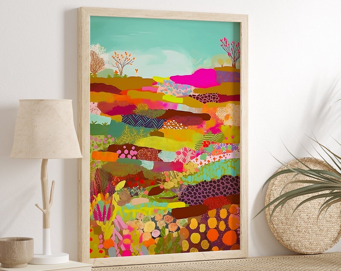 Maximalist Landscape Art Print, Neon Colors - Image 3