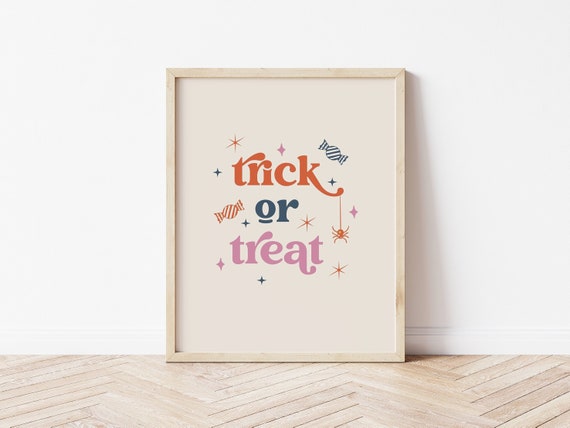 Trick Or Treat Boho Retro Halloween Art Print