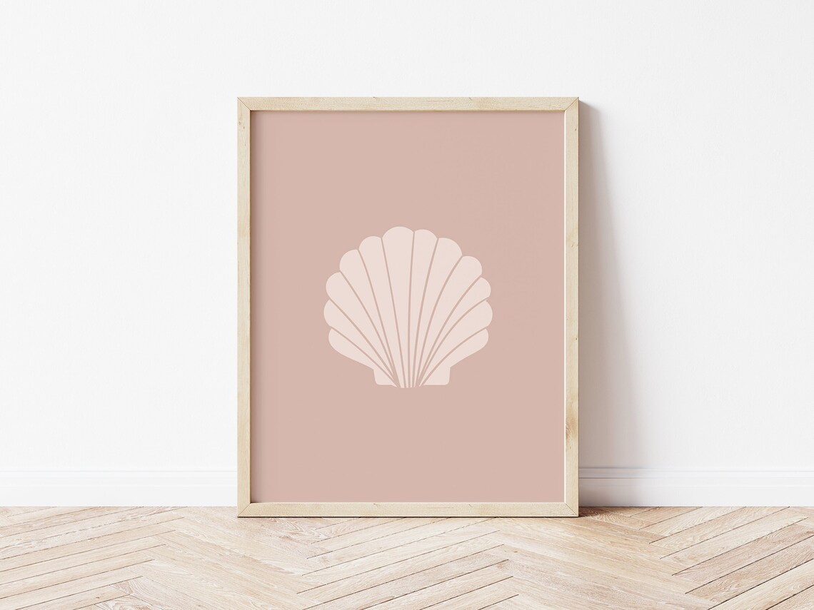 Sea Shell Art Print, Boho Danish Pastel Nursery Decor